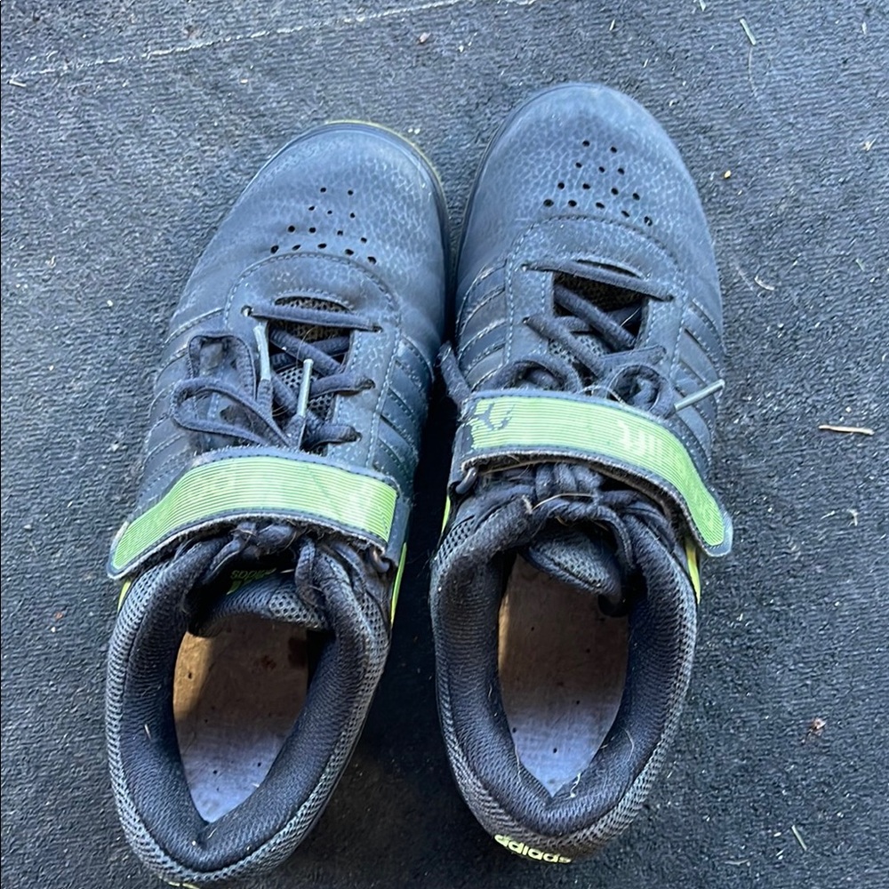 Adidas Black and Green Sneakers Breathable Athletic Design